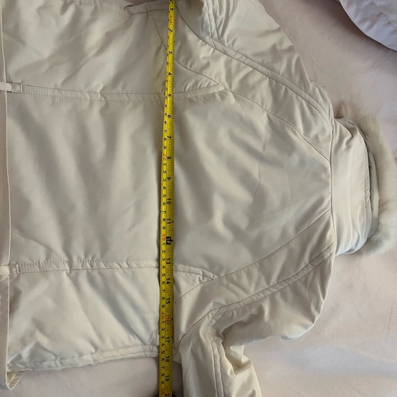 Zara vintage light puffer jacket w. adjustable belt & real fur collar Size S EUC - Picture 14 of 14